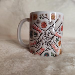 Mug personnalisé - Mains de famille avec prénoms