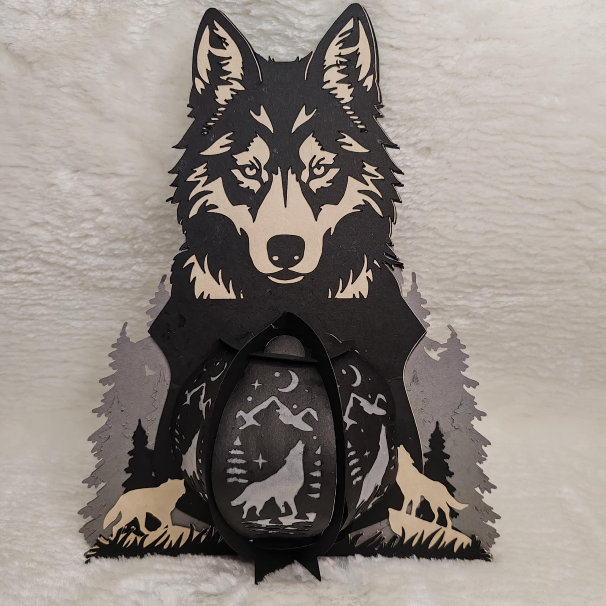 Lanterne Loup 3D